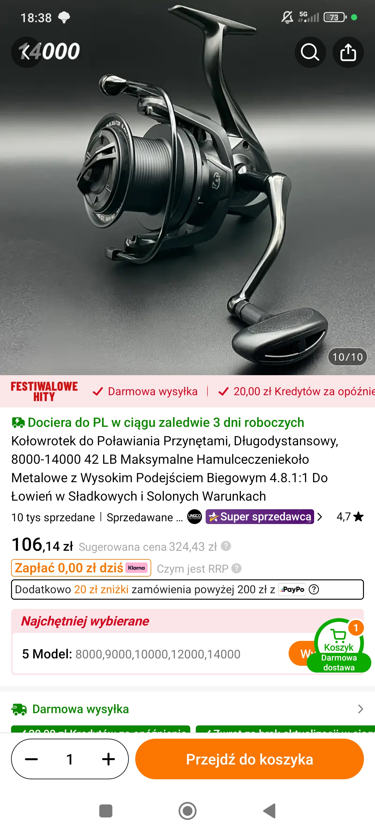 Czy ten kołowrotek jest dobry na sumy? - User uploaded image