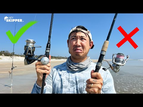 What can be caught with a 5-foot surfcasting rod and reel?