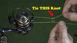 How do I set up my fishing pole, and how do I tie a knot to secure the lure and weight?