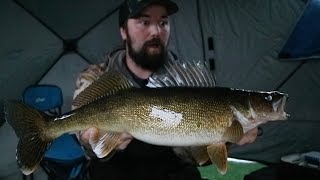 How to catch walleyes early ice December time in Minnesota