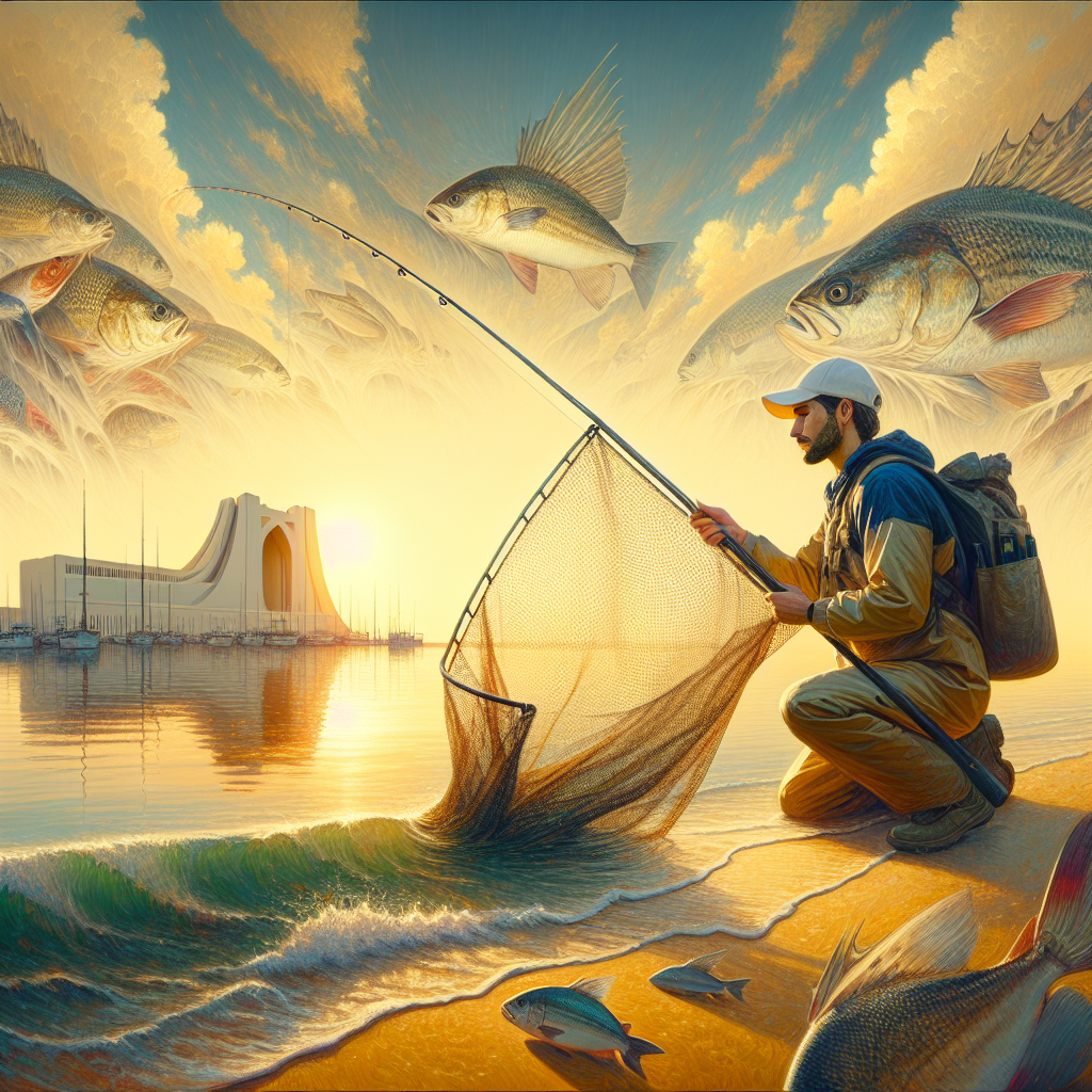 I want to catch fish in Bahrain with a 1.5 meter net. It is handheld and I am a complete beginner. Should I go to fish at the shore?