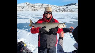 Where to icefish on Big Blue Lake, Kalkaska County for lake trout when referring to the depth maps?