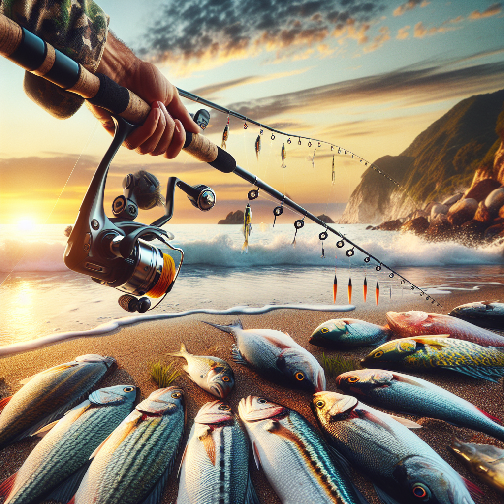 Which fish can we catch spinning from the beach mid-October on Spiaggia Plaja, Sicily?