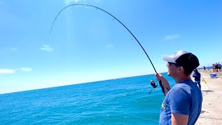 Can you fish from the shoreline of Lake Michigan up by Arcadia?